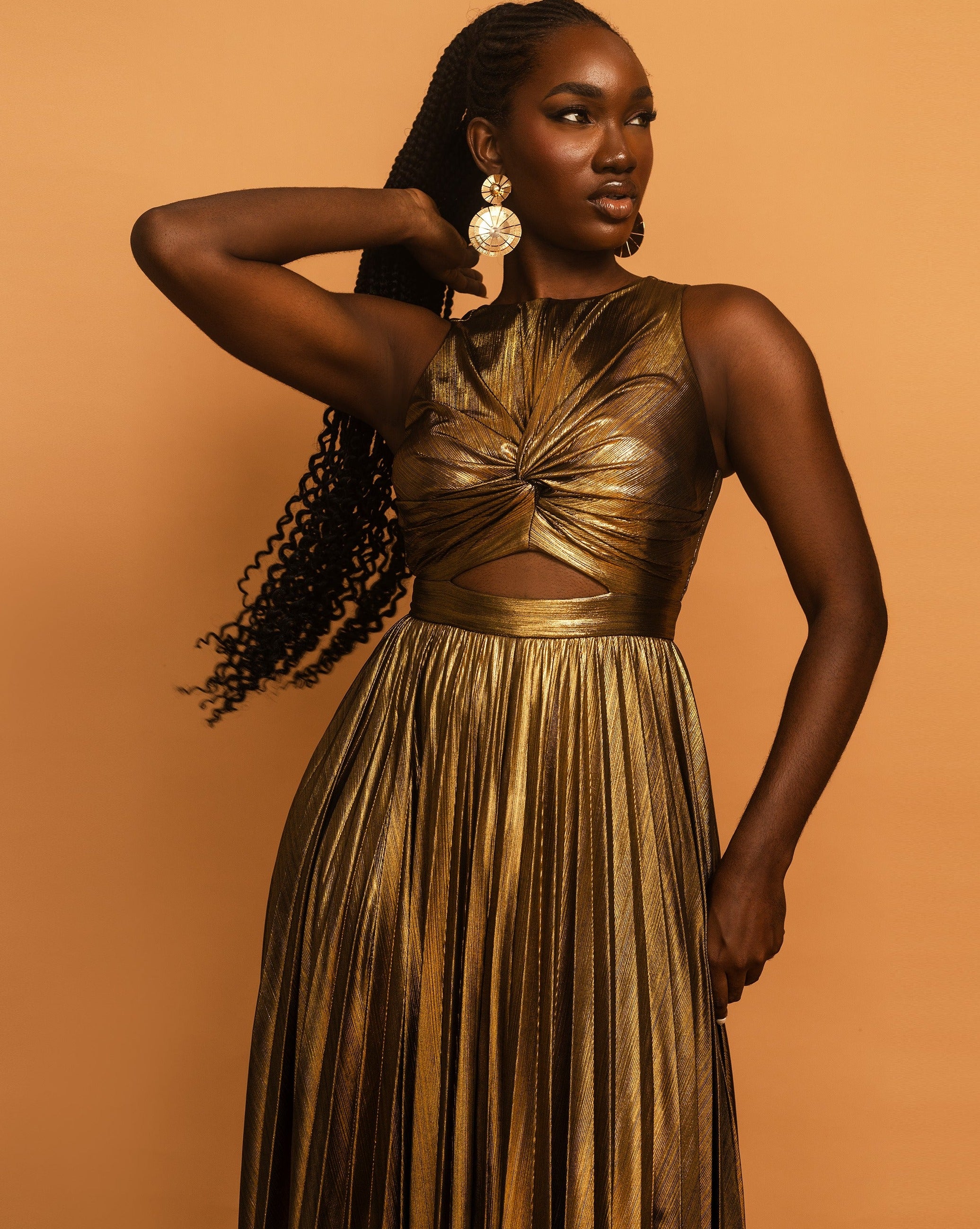 Remi Maxi Dress UK8/US4 / Gold
